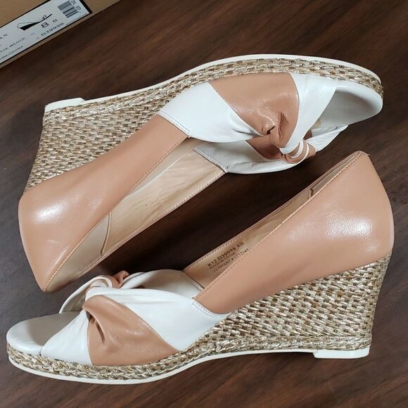 COLE HAAN Ava Open Toe Espadrille Wedges Size 8B Nike Air Technology Sole in Box - Picture 3 of 9